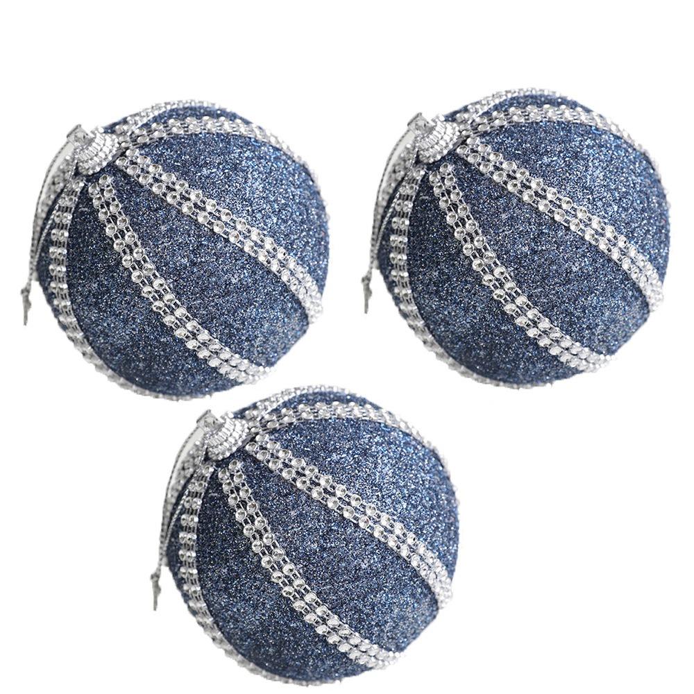 

8см Рождественские пенопластовые шары с пайетками Подвеска Синий Многоразовые рождественские подвесные шары Элегантные небьющиеся елочные украшения other