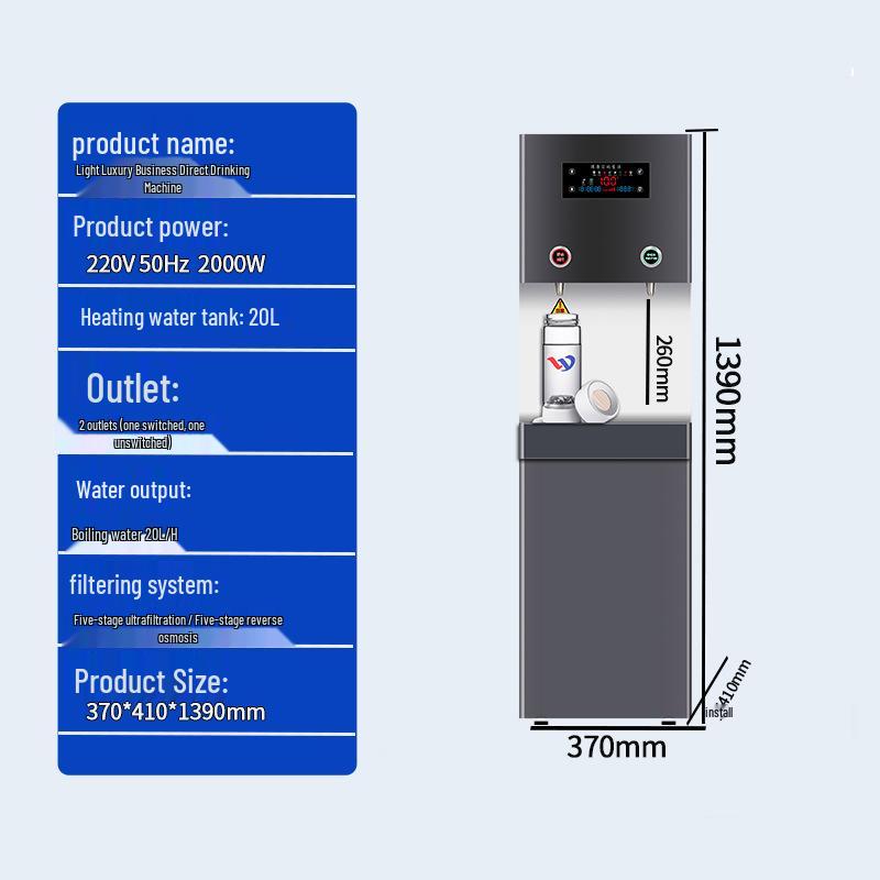 Elegant Business Water Dispenser with Step Heating & Reverse Osmosis Filtration for Office, School, or Home