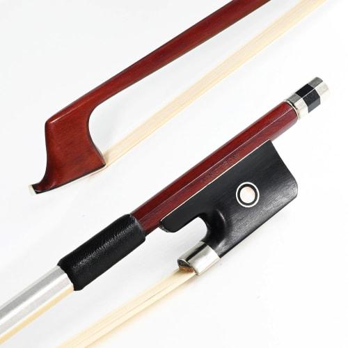 VINGOBOW Brazilwood Cello Bow, 35.6 cm-43.2 cm, Full Size, 71.5 cm, Ebony, Frog, Natural, Mongolian White, Horsehair, Balanced Sweet Tone