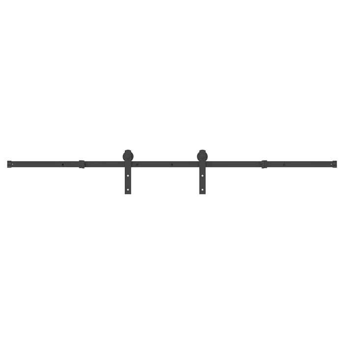 VidaXL Sliding Door Hardware Kit 213.5 Cm Black Steel, Sliding Door Hardware, Door Roller 4009715