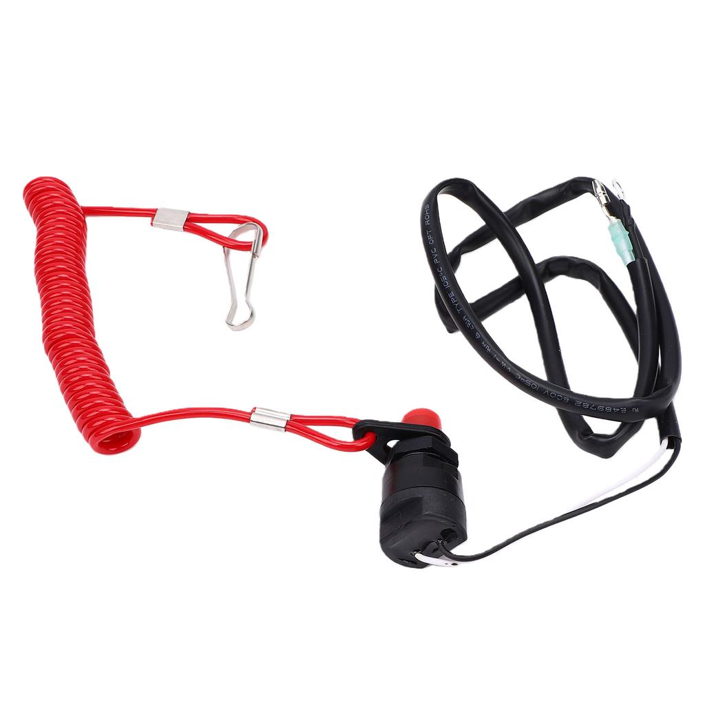 Boat Engine Motor Emergency Kill Stop Switch with Safety Lanyard for Outboard 15 25 30 40 Horsepower 6E9 82575 01 00