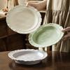 French Lace Deep Plate Exquisite Ceramic Plate Restaurant High Value Dessert Plate Dinner Plate Household Plate Tableware Plate