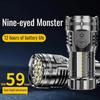 9 LED Portable Flashlights Type-C Rechargeable Torch With Pen Clip COB Flashlight Outdoor Fishing Tail Magnetic Work Light