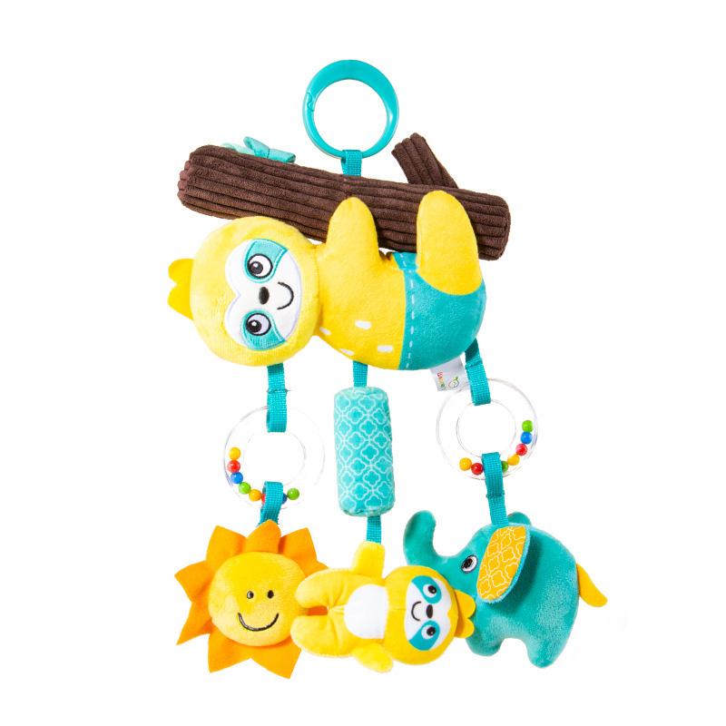 

Babies Stroller Rattles Toy Jingle Travel Toy Hand Rattles with Cartoon Design Jingle Toy Portable Soft Grip for Newborns Gifts