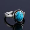 New Fashion 8x10 MM Oval Natural Turquoise Rings Women's CopperRing Vintage Fine Jewelry for Anniversary Gifts