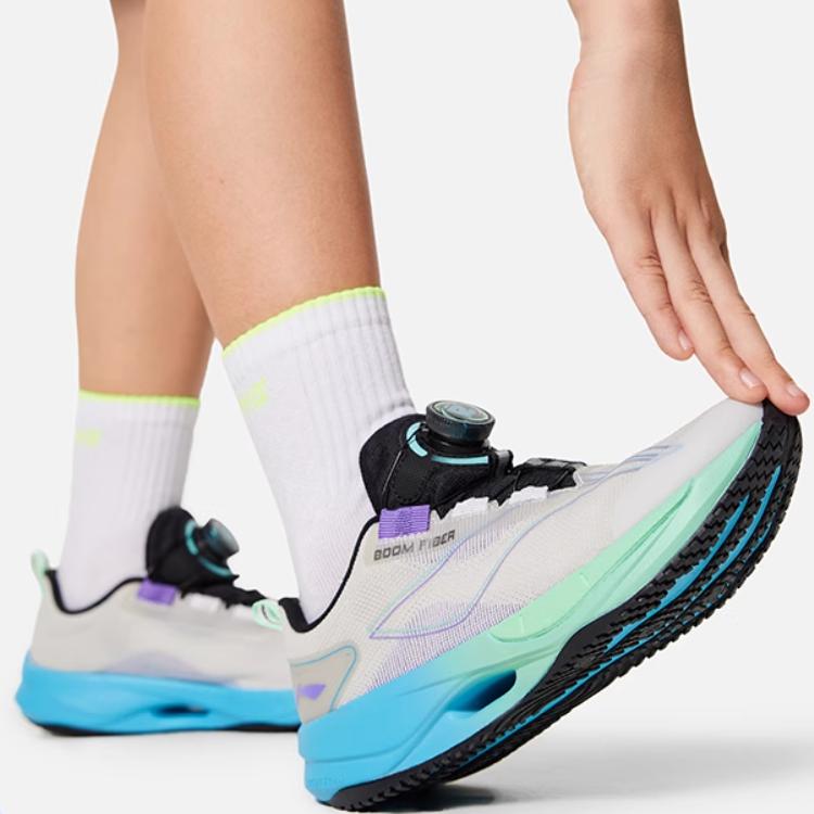 Li Ning Kids Ultra Light 21 Running Shoes Kids Sneakers Stone-Gray YKFU058-3