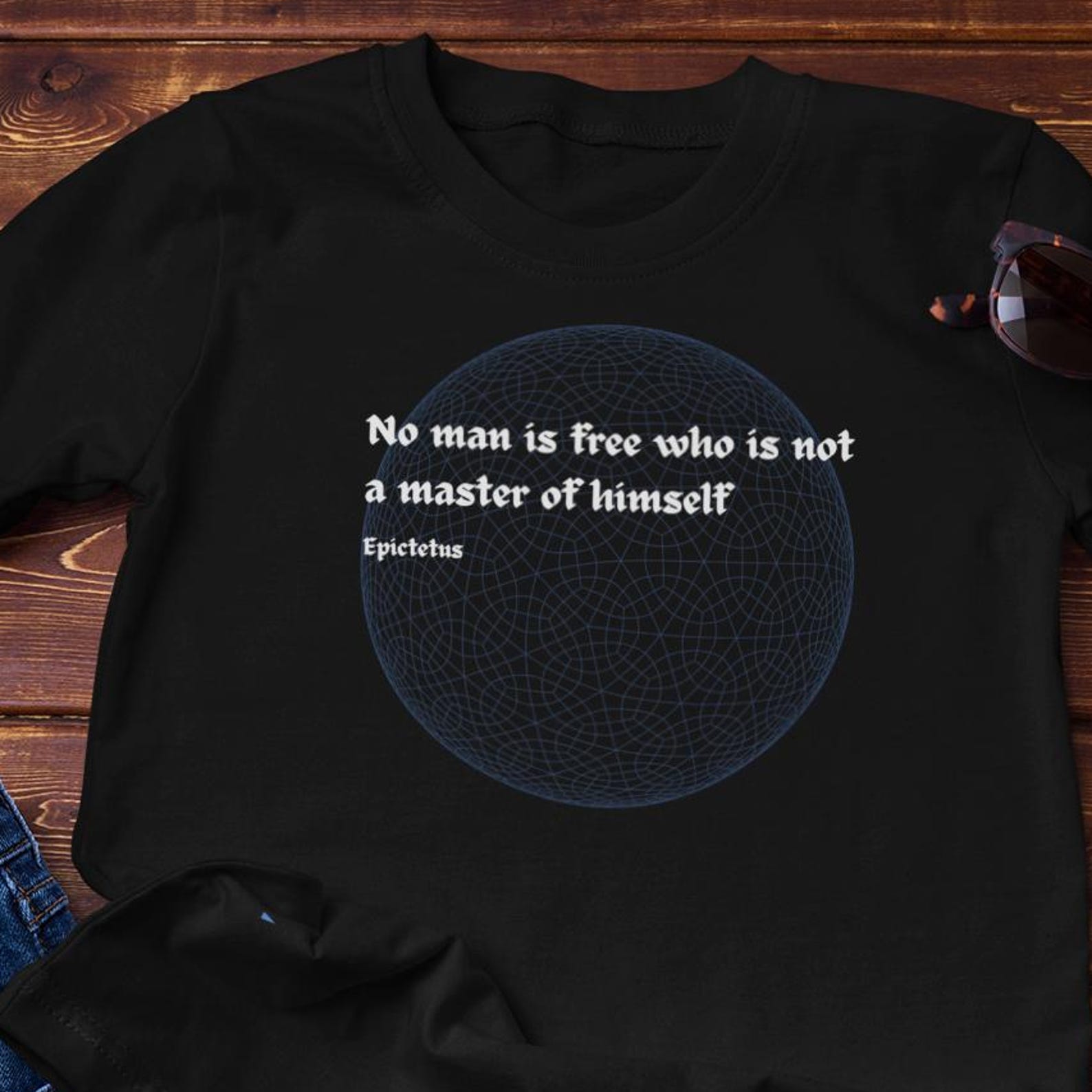 Stoic Tee | Epictetus quote - Mastery over self - Cotton T-Shirt M