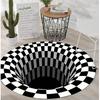 Round Carpet Mat New 3D Visual Illusion Spiral Rug Floor Mats for Bedroom Living Room Decoration Creative Rugs The Black Trap