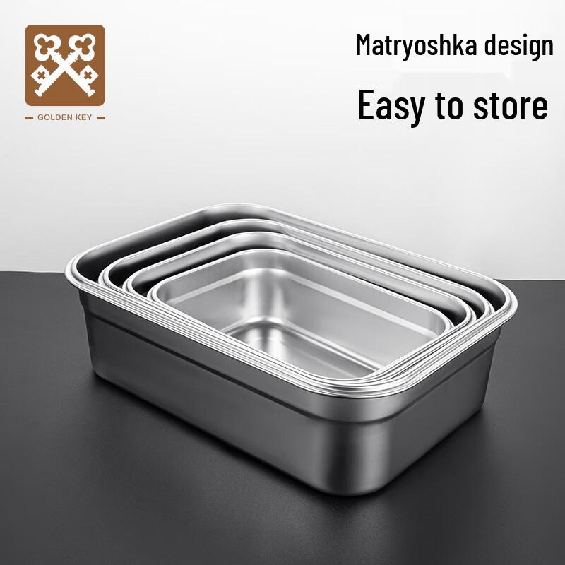 GOLDEN KEY Stainless Steel Food Storage Container with Steel Lid