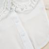 Korean White Fake Collar Shirt Women False Collars Embroidery Floral Lace Lapel Blouse Detachable Collars Half-Shirt Faux Col