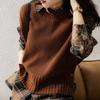 Women S French Style Loose Knit Sleeveless Vest Autumn Winter Outerwear