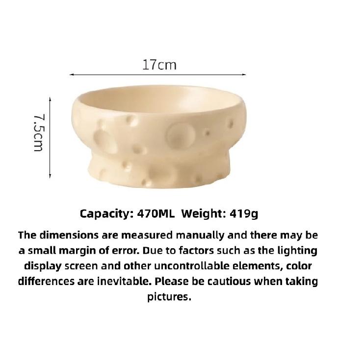 Pet Ceramic Bowl - Nordic High-Legged Ceramic Cat Food Bowl - Snack Tray - Specifically Designed for Kittens and Puppies