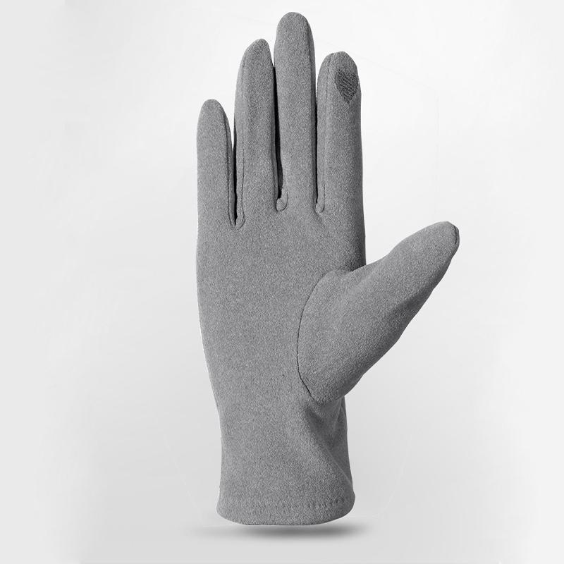 Damskie ciepłe rękawiczki z aksamitnymi, wiatroszczelnymi i antypoślizgowymi rękawiczkami do jazdy na świeżym powietrzu z ekranem dotykowym