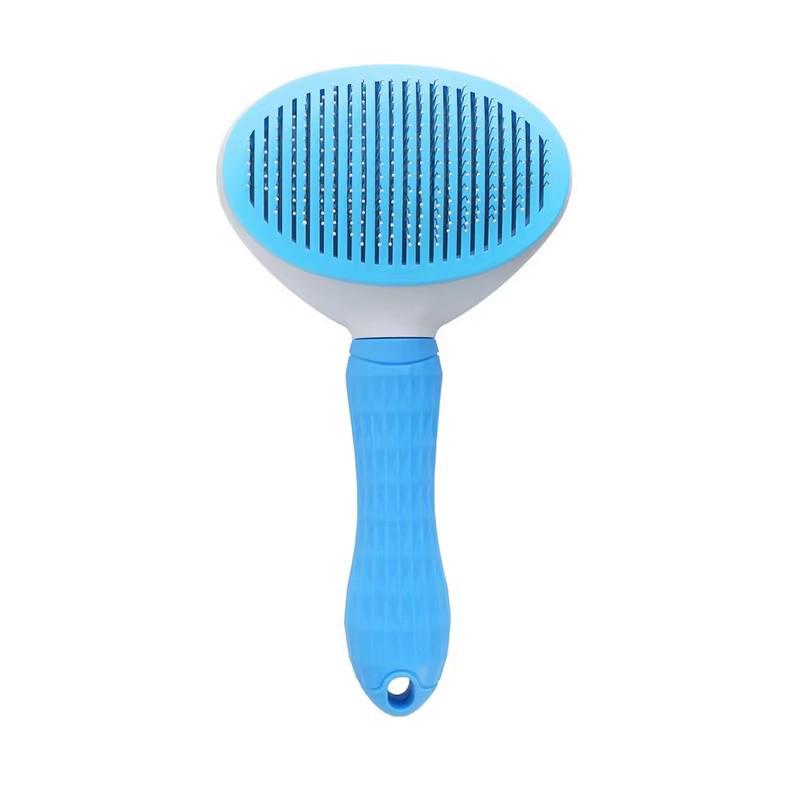 Pet Grooming Comb Stainless Steel Pet Hair Remover Self Cleaning Dog Cat Comb One Click Hair Removal Tool Pet Cleaning Supplies