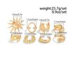 DIEZI Hip Hop Metal Starfish Finger Rings For Women Girls Men Punk Gold Silver Color Sun Flower Knuckle Joint Ring Jewelry