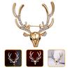 Deer Head Brooch with Antlers, Suitable for Wearing on Clothing