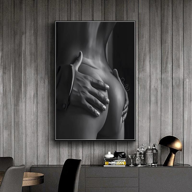 Black White Sexy Men and Women Couple Love Canvas Paintings Posters and Prints Wall Art Pictures for Living Room Home Decoration