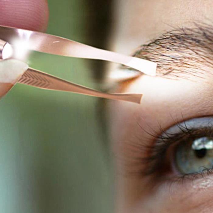Catch Up Light Guide Epilate Eyelash Eyebrow Hair Removal Tweezer Facial Hair Remover Stainless Steel
