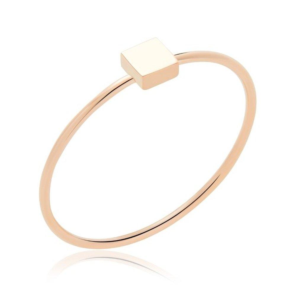 [Bnbgold] 14K Simple Square Coin Tension Unit Ring Npr24447