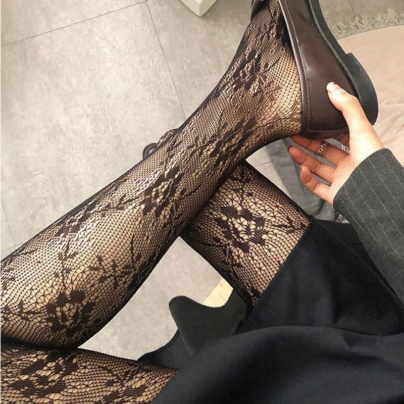

lolita Lace white stockings for women, Japanese cute style JK Black fishnet stockings, thin black pantyhose Average Size
