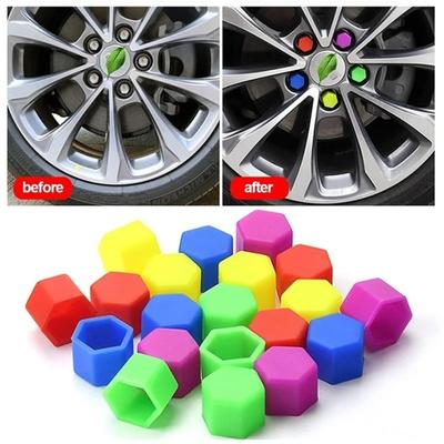 20Pcs N Silicone Car Wheel Nut Caps Hex Design Anti Rust Lug Bolt Covers Decorative 19mm Tire Wheel Screw Caps Rim Protection