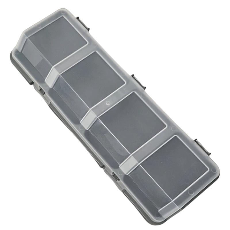 Four Slot Storage Box With Transparent Lid For Organized Screws And Part Management Durability Plastic