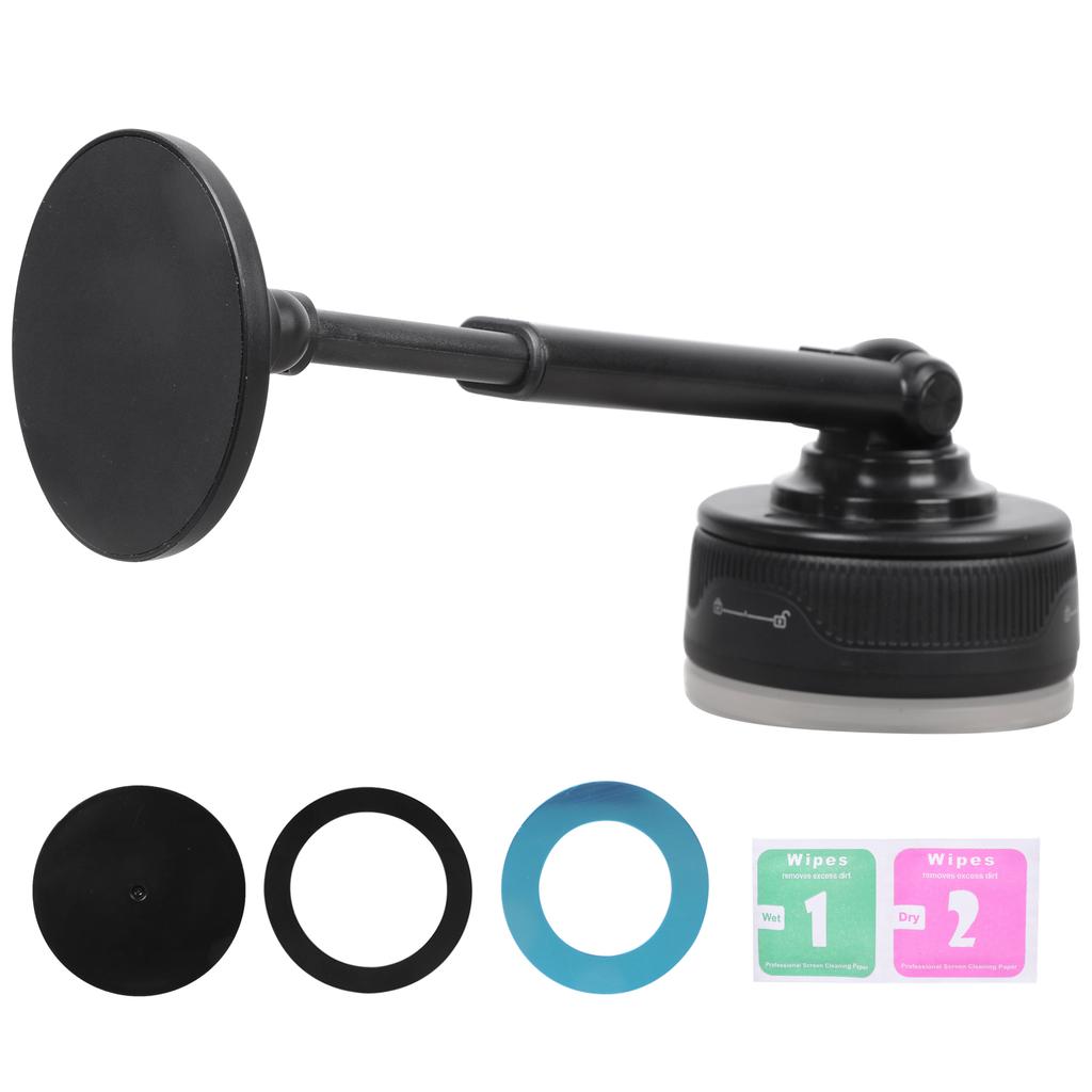 One Hand Quick Install Car Phone Suction Cup Mount Rack Holder Featuring Strong Magnetic Suction for Convenient Driving