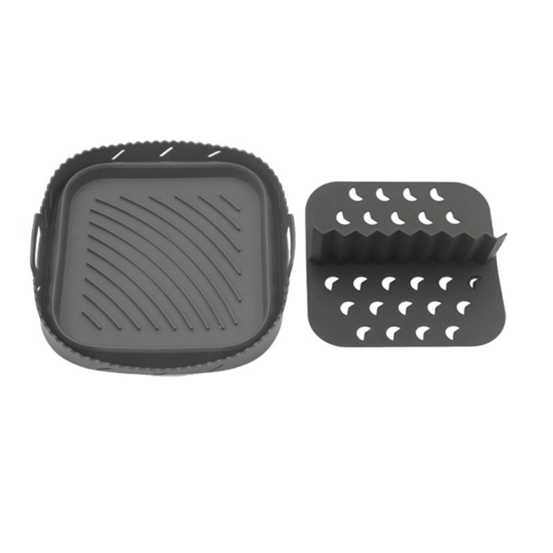 Air Fryers Divider Fryers Accessories Square Silicone Air Fryers Basket Air Fryers Inserts Silicone Liner with Divider