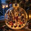 LED Christmas Baubles Glowing Scene Ornament Ball with Light for Tree Hanging And Tabletop Festive Lamps Decor, Transparent Acrylic Holiday