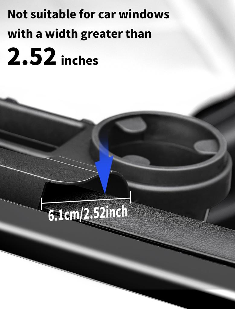 Car Drink Window Gap Cup Holder Smartphone Stand Storage Compartment Hook Ideal for Adding Drink Holders to Your Car Fits 74mm with TPR Charging Made