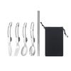 304 Stainless Steel Multifunctional Folding Cutlery Set with Knife, Fork, Spoon, and Detachable Chopsticks for Outdoor Use.