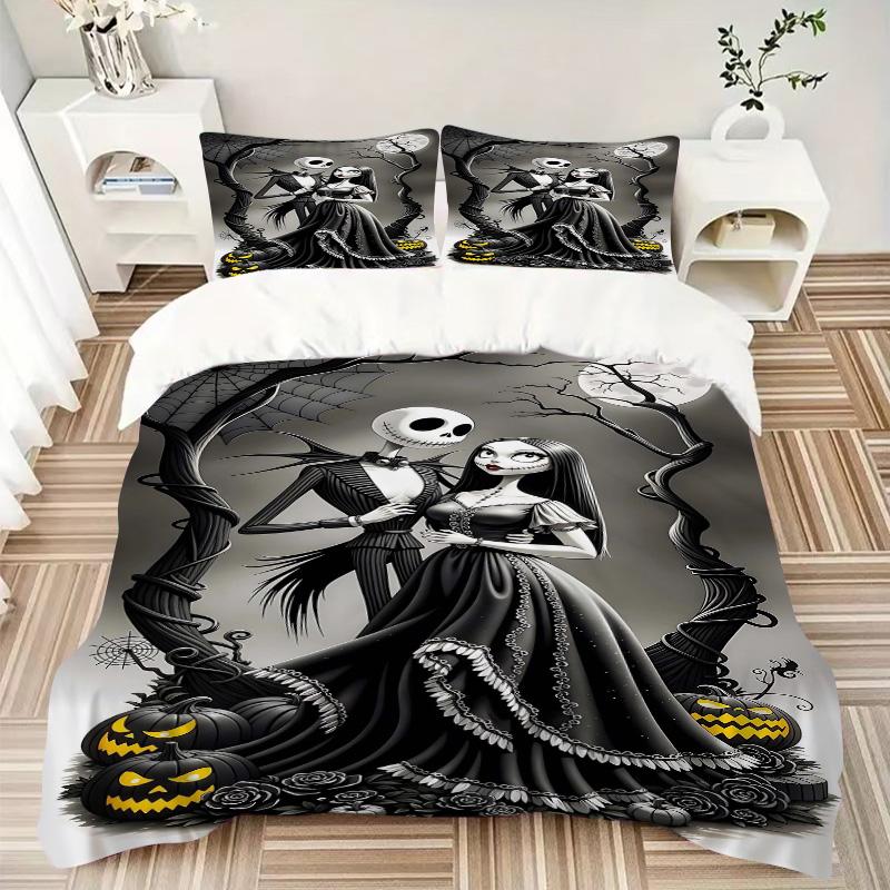 Nightmare Before Christmas Print 3Pcs Bedding Setduvet Cover With 2 Bedropillowcase Home Birthday Gift