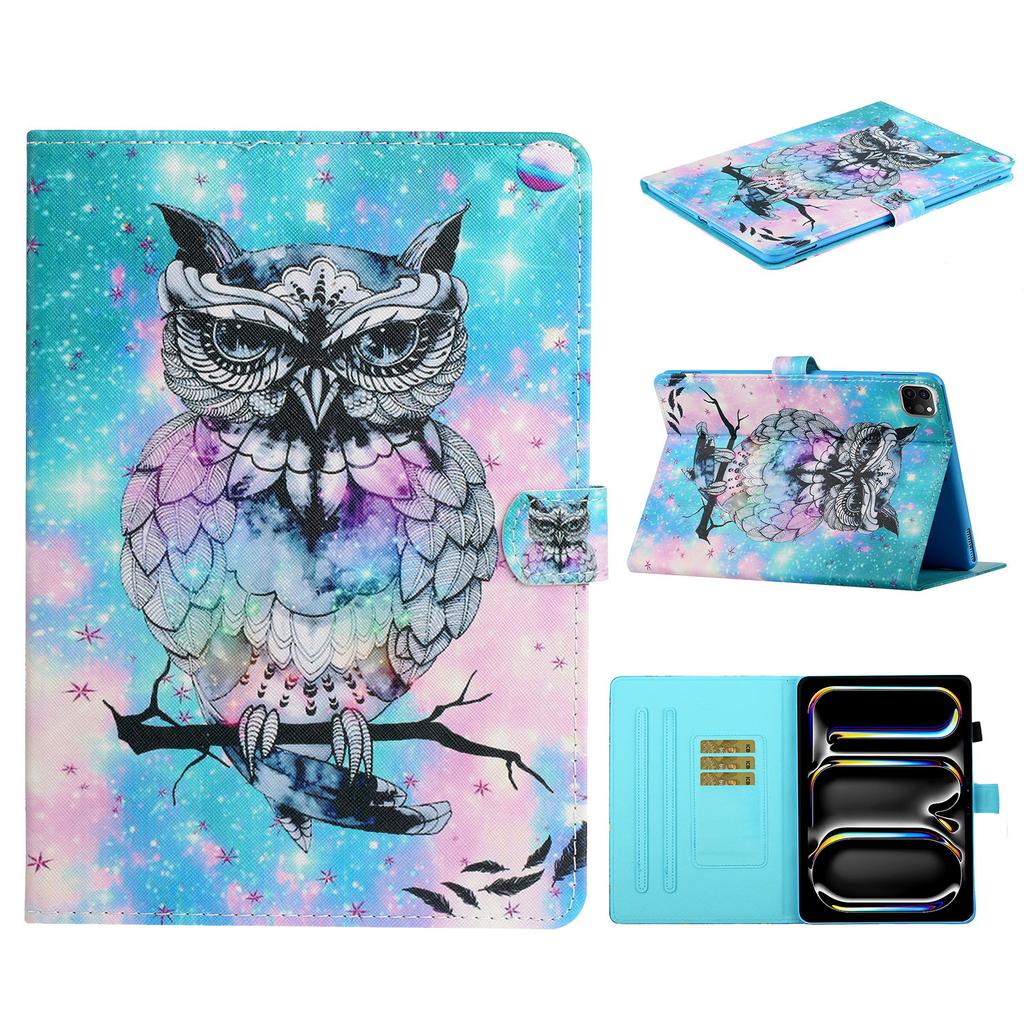 For iPad Pro 11 (2025)/11 (2024) Case Pattern Printed Leather Tablet Cover Stand Pen Holder