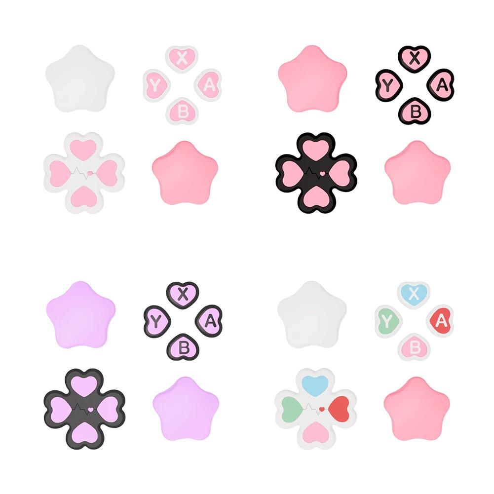 Silicone Soft D-pad Cross Button ABXY Key Sticker Skin Case For Nintendo Switch 2 Joy-Con Thumb Stick Grip Cap Cover For NS 2