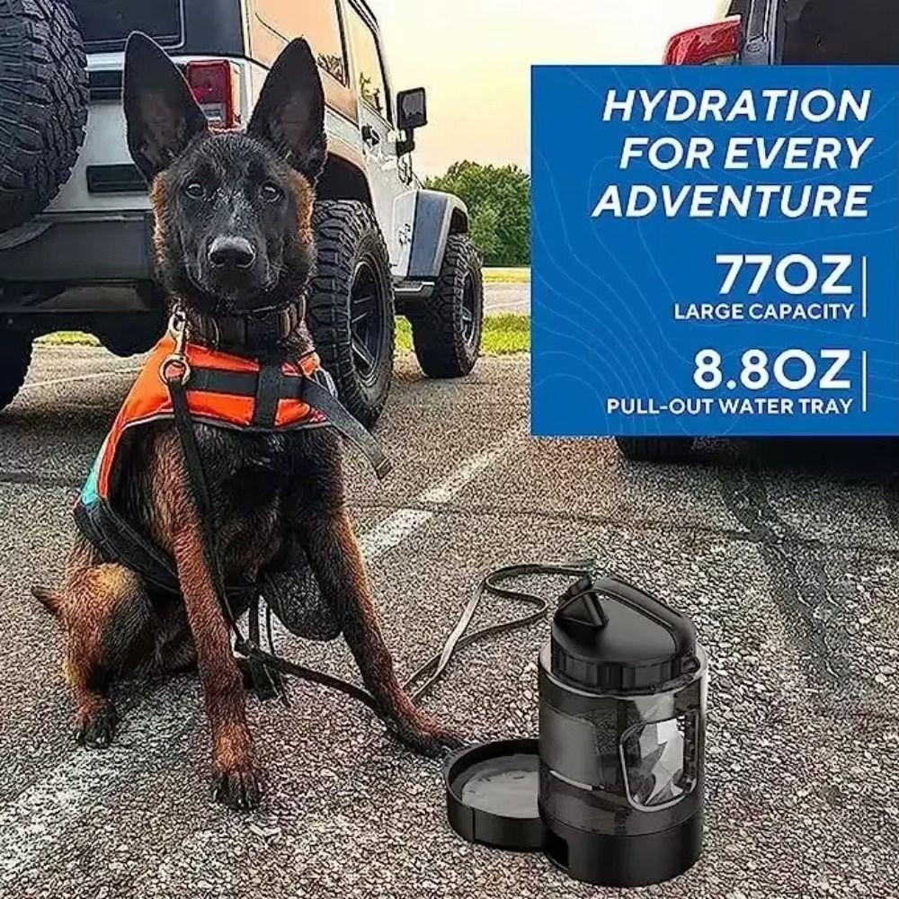 77oz/2.2L Dog Water Bottle 2-in-1 Cats Water Feeder Bowls Multi-use Pet Water Cup  Kitten