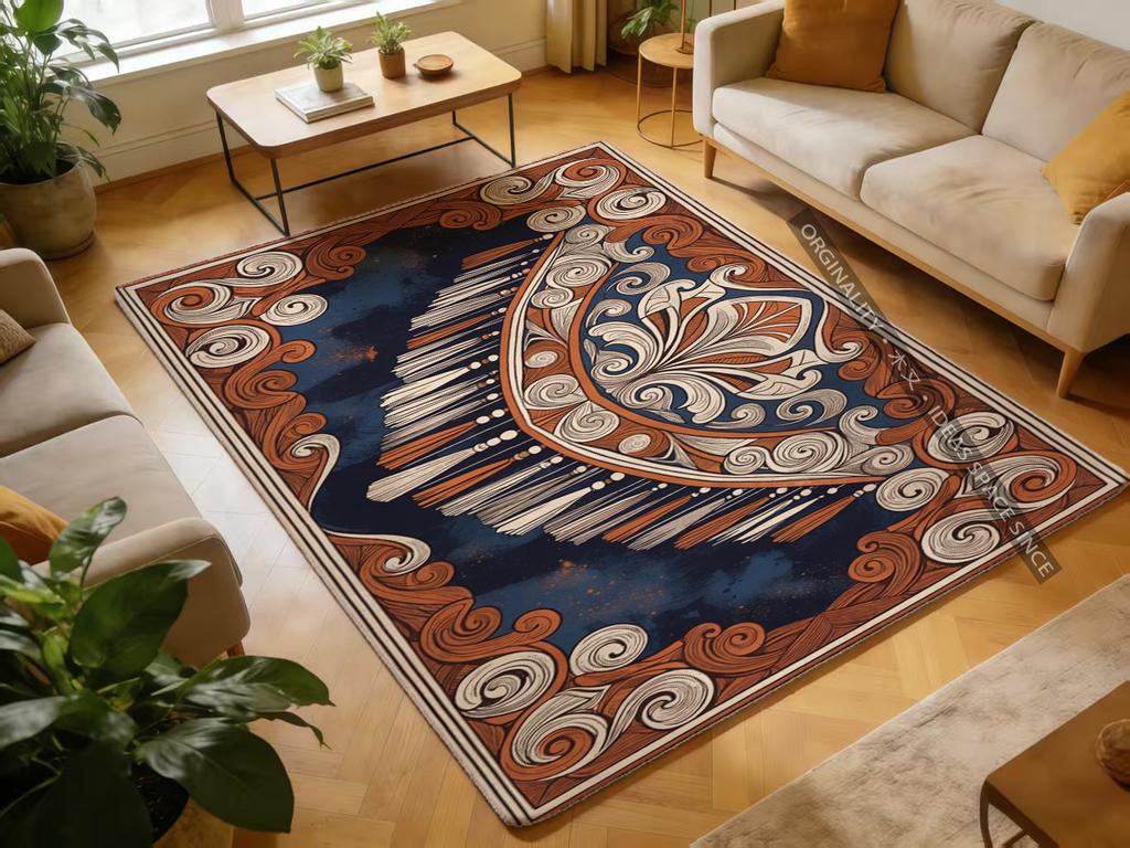 Exotic Pattern Floor Mat Living Room Decoration Home Sofa Non-Slip Carpet Study Bedroom Tatami Children'S Soft Floor Mat