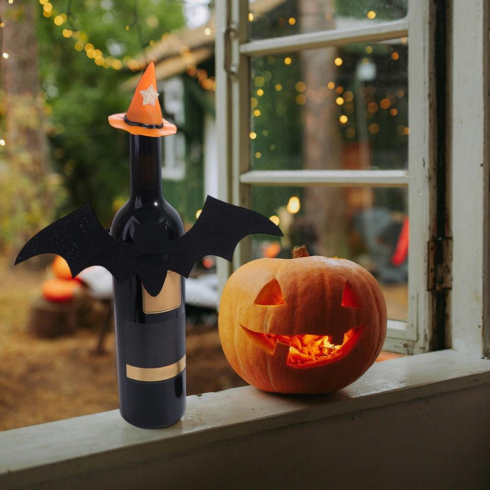 6pcs Cloth Halloween Wine Bottle Topper Mini Wine Bottle Covers Crafts Wine Cap  Table Centerpiece