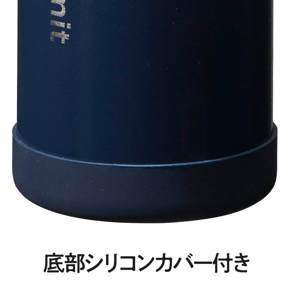Doshisha Direct Sports Bottle, 800ml, Cold-Keeping, Vacuum-Insulated, Direct-Drink, with Silicone Cushioned Bottom, Navy Blue