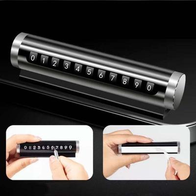 Car Temporary Parking Number Plate Black/Silver/Blue Aluminium Alloy Material Roller Adjustable Car Parking Plate Car Supplies