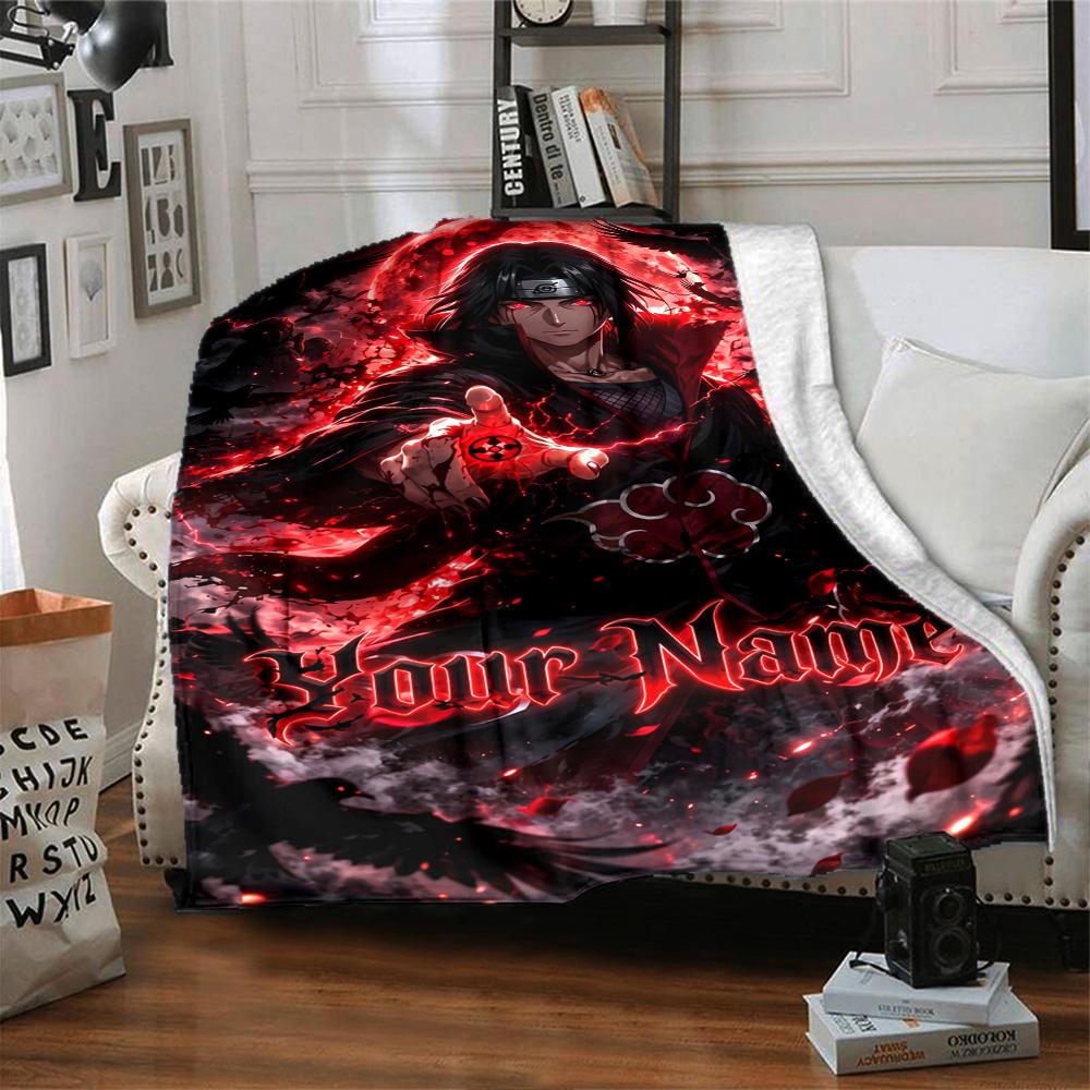 Naruto Charakter Personalisierte Namensdecke Kuscheldecke Personalisierte Decke Warme Dekoration für Büro Wohnzimmer Meeresblick Wohnzimmer für Alle Anlässe