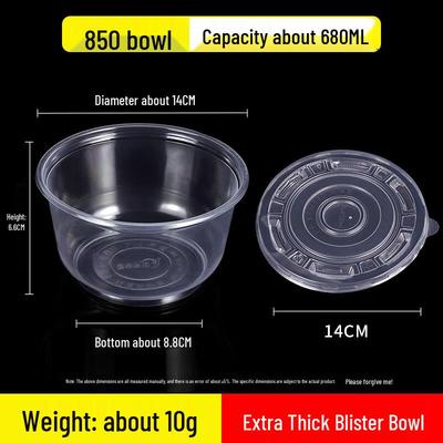 Transparent Plastic Round Bowl with Lid
