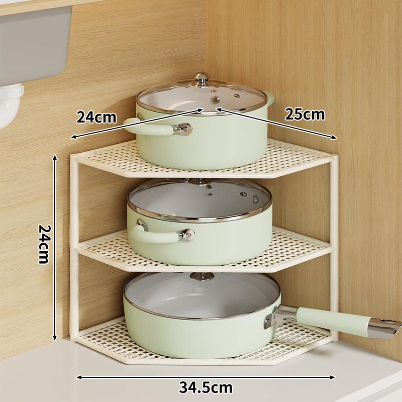 Corner Kitchen Counter Shelf: Multi-layer Pot and Cookware Storage Rack