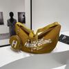 College Canvas Bag Casual Crescent Bag Letter Printed Large Capacity Crossbody Dumplings