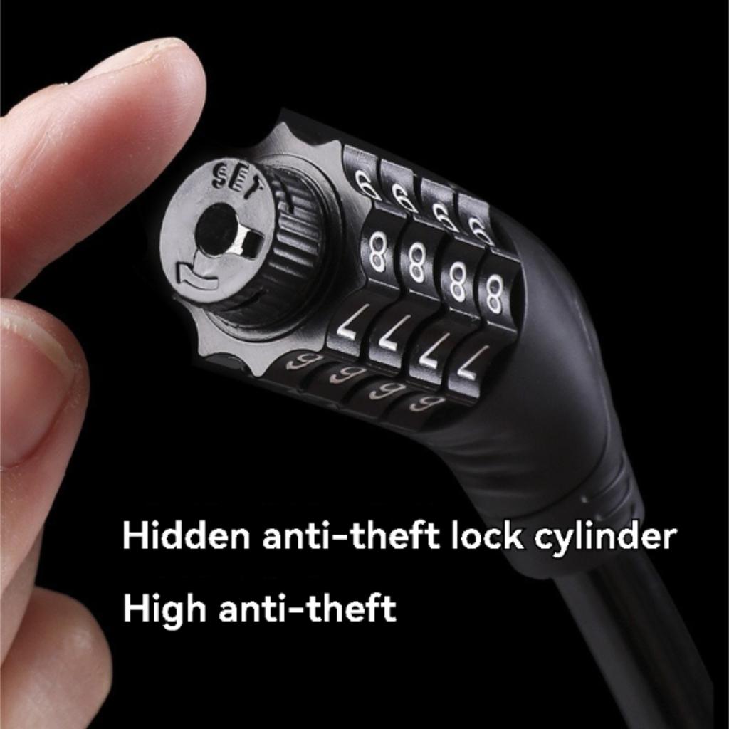 Bike Lock 5-Digit Combination Heavy Duty Anti-Theft Portable Cable Lock - Resettable Personal Code Keyless Bicycle Lock for Mountain Bike Electric