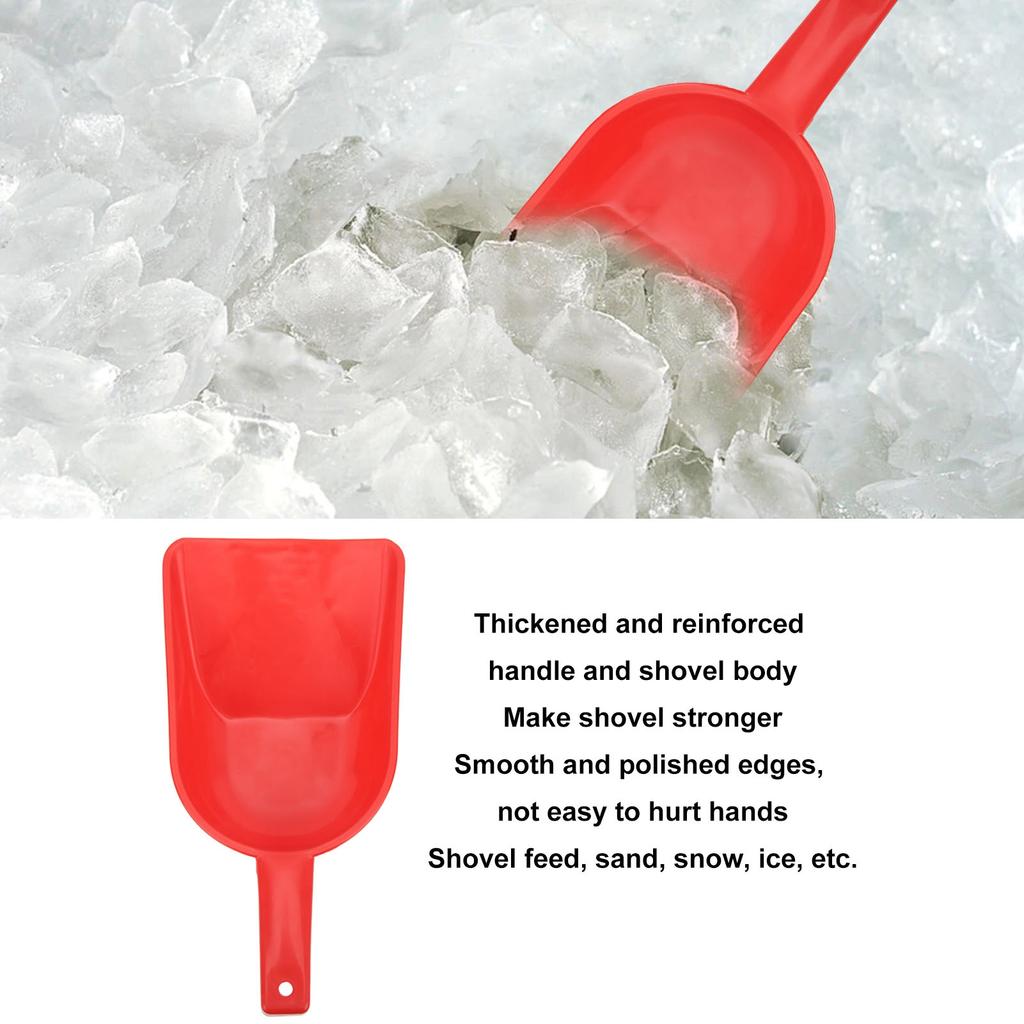 Plastic Feed Shovel Easy Clean PE Refrigerator Ice   Snow Scoop Handle with Hook
