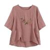 Women's Summer Artistic Loose Chinese Ethnic Style T-shirt Thin Embroidered Comfortable Top