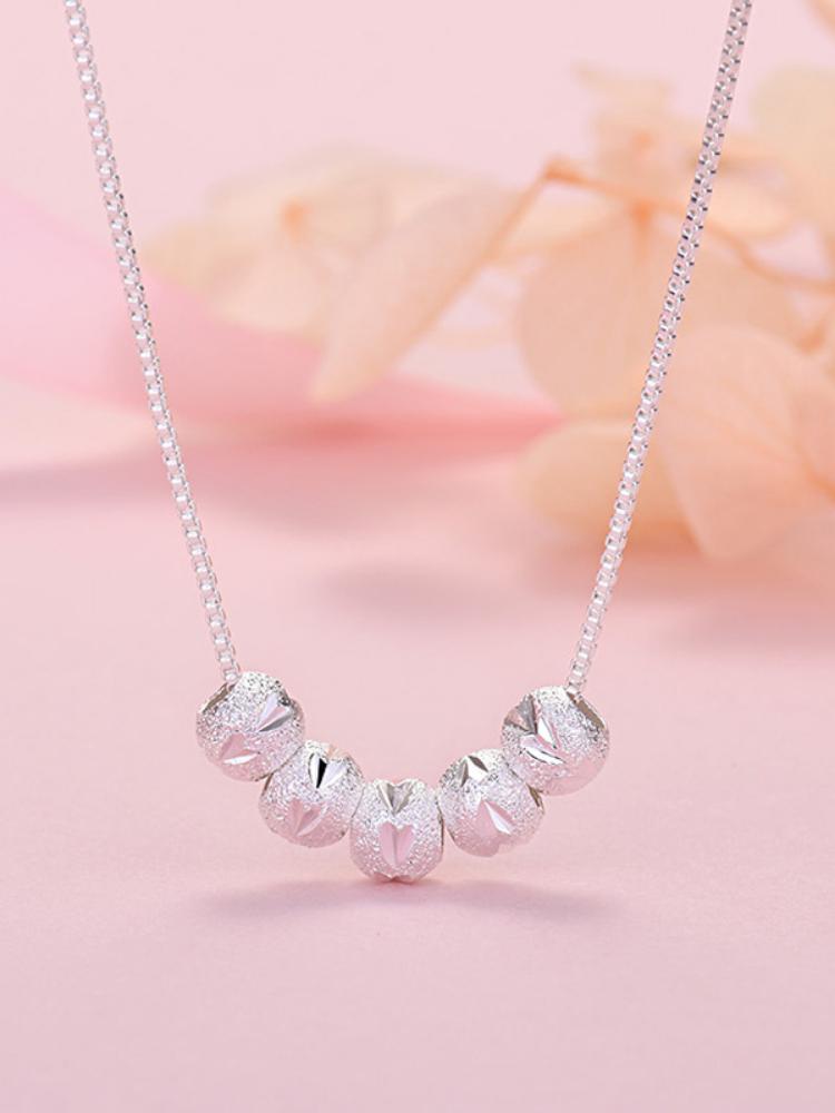 

New fine 925 Sterling Silver 18K Gold originality lucky beads Chain Necklaces For Women Man Fashion Wedding Party Jewelry gift