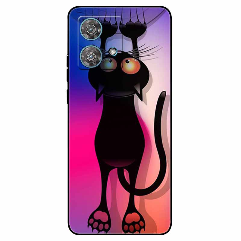 Skirta Moto G84 5G dėklas Silikoninis Minkštas Spausdintas Katės Drugelio Telefono Dangtelis Motorola MOTO G84 TPU Dangtelis MotoG84 G 84 Madingas Maišelis