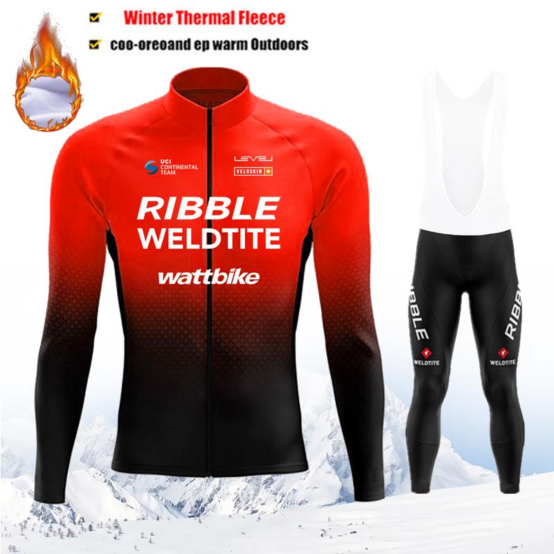 

2026 Зимний Термофлисовый Велосипедный Комплект Джерси Maillot Ropa Ciclismo Сохраняет Тепло MTB Велосипедная Одежда Синий Велосипедный Комплект Asian size-S