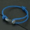 Ethnic Style Good Luck Bracelet Handwoven Rope With Retro Silver Color Flower Clasp Adjustable Protection Bangle For Women Men